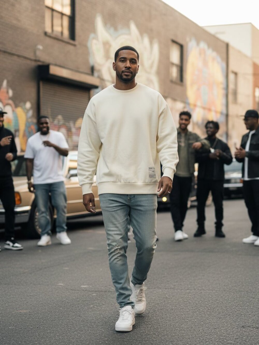 Fear of God Essentials Cream Crewneck NY Tokyo Paris London XL